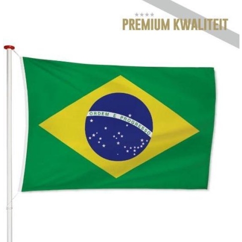Braziliaanse Vlag Brazilië 200x300cm - Kwaliteitsvlag - Geschikt voor buiten