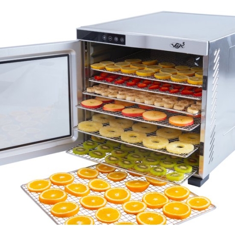 Vita5 Nobel Pro 10 Voedseldroger - Dehydrator 10 Laags - XXL Droogoven RVS - 24-Uurs Timer - Led-bedieningspaneel - 1000 Watt