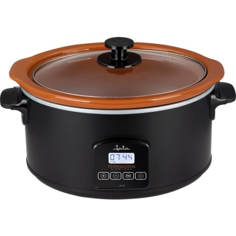 Jata - Slowcooker - Terracotta - Led scherm - 5L - 210W - Zwart