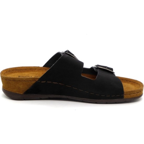 Rohde 5856 - Volwassenen Dames slippers - Kleur: Zwart - Maat: 39