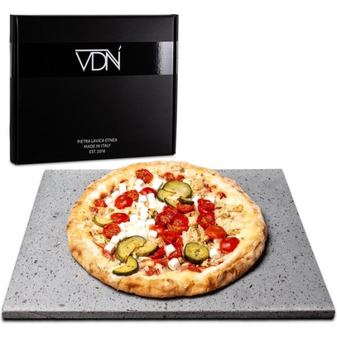Pizzasteen BBQ oven - lava van vulkaan Etna - Barbecue accesoires - Made in Italy - Broodbaksteen - 30x38x1.1 - VDN