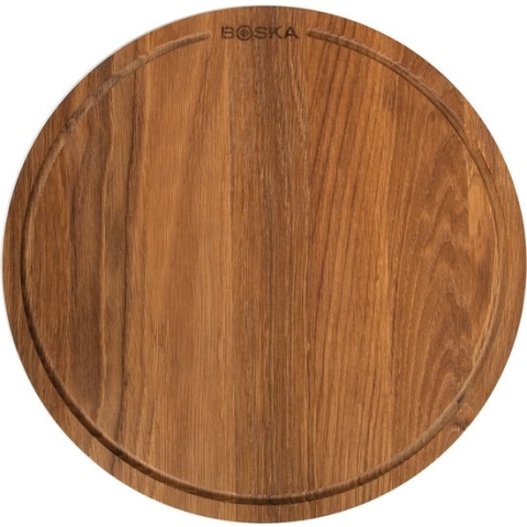 Boska Pizzaplank Friends L - BBQ Accessoires - Eikenhout - Handige opvanggeul - Ø 34 cm