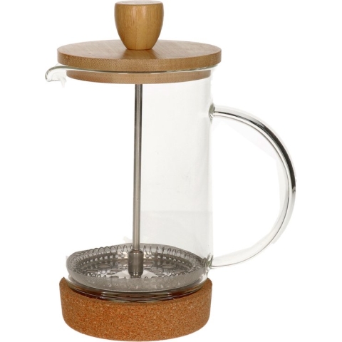 Cafetiere French Press koffiezetter bamboe 350 ml - Koffiezetapparaat voor verse koffie - 16 x 9 x 18 cm