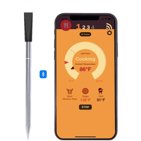 Luxe Vleesthermometer Bluetooth Draadloos Keukenthermometers - Mobiel Android IOS App - Oven BBQ Smoker Grill - 15 Meters - Oplaadbaar