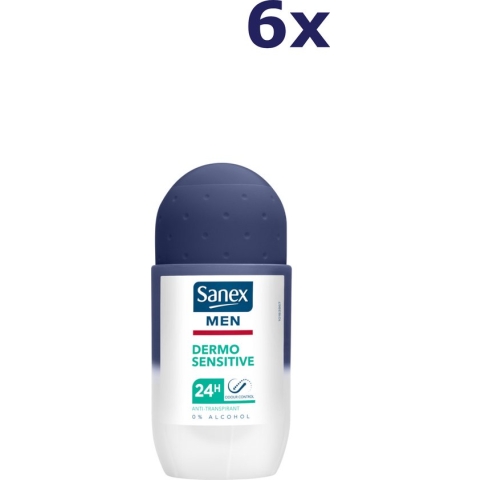 6x Sanex Deo Roll-on Men - Dermo Sensitive 50 ml