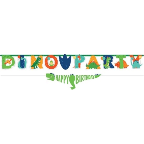 Amscan Letterslingers Dinofeest 230 Cm Junior Karton Groen 2-delig
