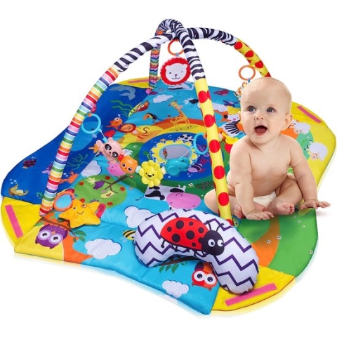 Lionelo Anika Plus - Babygym - 2 in 1 Speelkleed - 5 speelgoed