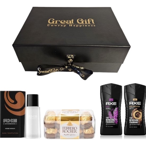 GreatGift® - Cadeaupakket voor hem - AXE Geschenkset- Ferrero Rocher - Vaderdag - Voor Mannen - Cadeau voor hem - Cadeau - In Luxe Giftbox