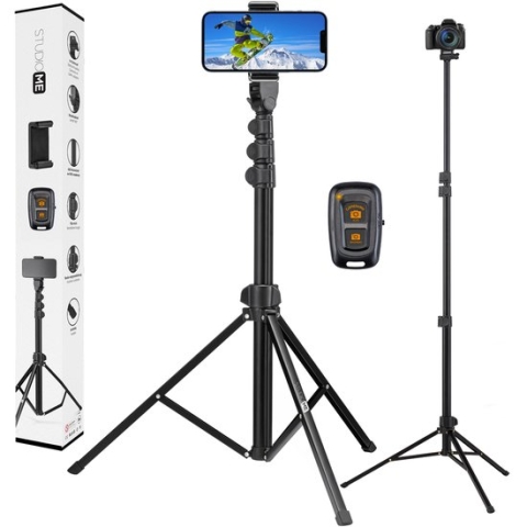 Studio ME - 170 cm Telefoon Statief - Selfie stick - Bluetooth Afstandsbediening - Universeel Tripod Smartphone - Camera - Telefoonhouder - action cam Accessoires