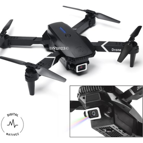Digital Nativez zwarte drone met dual camera | incl. afstandsbediening | geschikt voor Iphone en Android | incl. handtas – 4K ultra HD dual camera