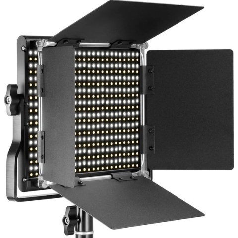 Neewer® - Dimbare tweekleurige LED met U Beugel en Barndoor Professional Videoverlichting voor Studio - Video-opname Duurzaam Metalen Frame - 660 LED Parels - 3200-5600K - CRI 96+ (EU-stekker)