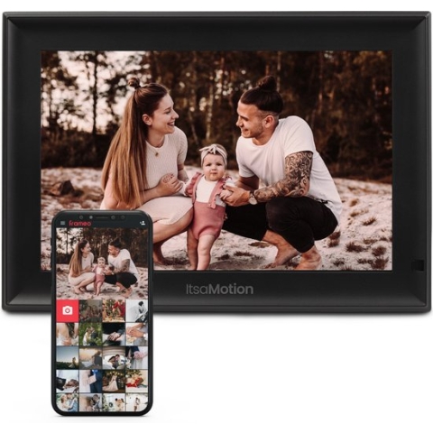 Digitale Fotolijst met WiFi en Frameo App - Fotokader - 10.1 inch - HD+ - IPS Display - Zwart - Micro SD - Touchscreen - ItsaMotion