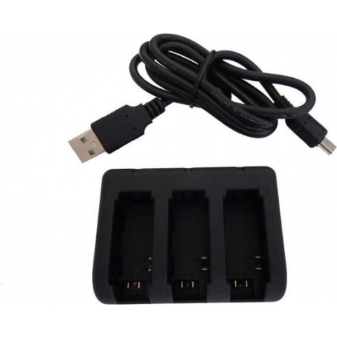 Camera trio acculader compatibel met GoPro Hero3, Hero3+ en Hero4 accu's