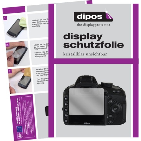dipos I 2x Beschermfolie helder compatibel met Nikon D3200 Folie screen-protector