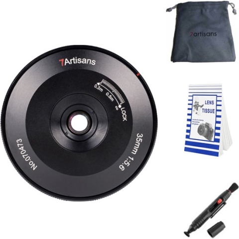 7artisans 35mm F5.6 Pancake Full frame manual focus lens Nikon Z systeem camera + Gratis lenspen + lens tas + lens papier