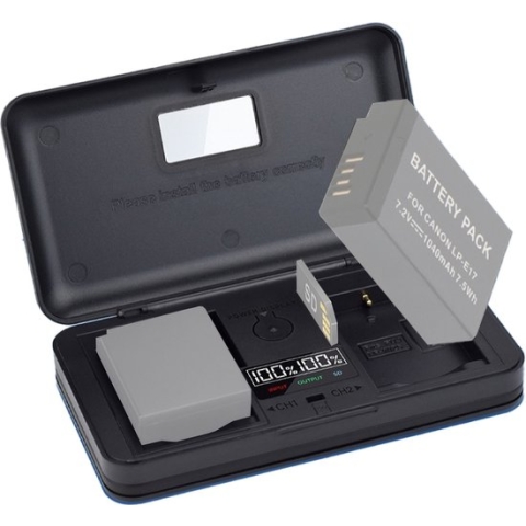 Mcoplus Acculader Duo USB (voor Canon LP-E17) SD