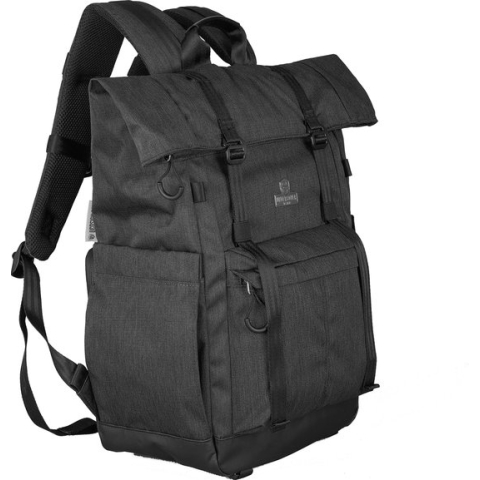 Ziptop cameratas Rugzak Antraciet met camerariem/sling, regenhoes, 16" Laptopvak