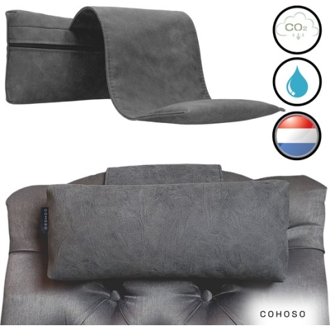 Blezliving® Nekkussen Staopstoel - Sta op stoel - Neksteunkussen waterafstotend - Kussen relaxstoel - PTMD binnenkussen - Bureaustoel kussen - Hoofdkussen contragewicht - Nekrol - Fauteuil - Auto - Antraciet