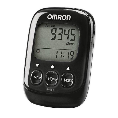 OMRON Walking Style IV Stappenteller – Activity & Fitness Tracker - Pedometer - Broekzak Formaat - met Actiemodus & Calorieën Berekening – Grote Knoppen en Groot Scherm - Voor Dames & Heren, Volwassenen & Kinderen - Zwart