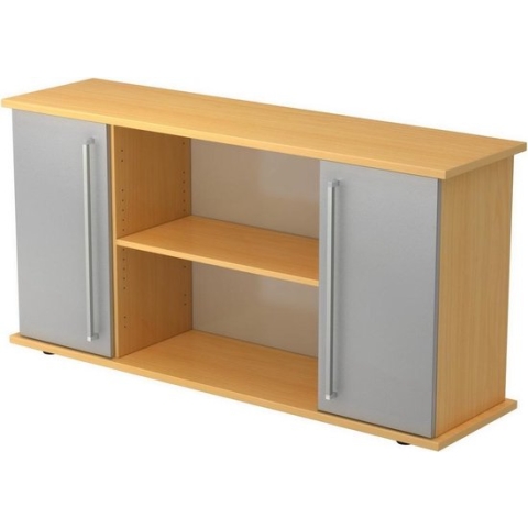 Dressoir met Deuren - Beuken/Zilver - 166,1 x 44,8 x 84 cm - Kapa SB