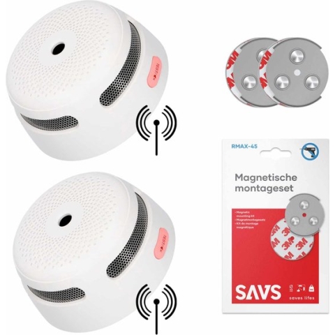 X-Sense XS01-W Draadloos koppelbare rookmelder - Met magneet montage - 2 Rookmelders - 10 jaar batterij - Voldoet aan Europese norm - Koppelbaar brandalarm zonder boren