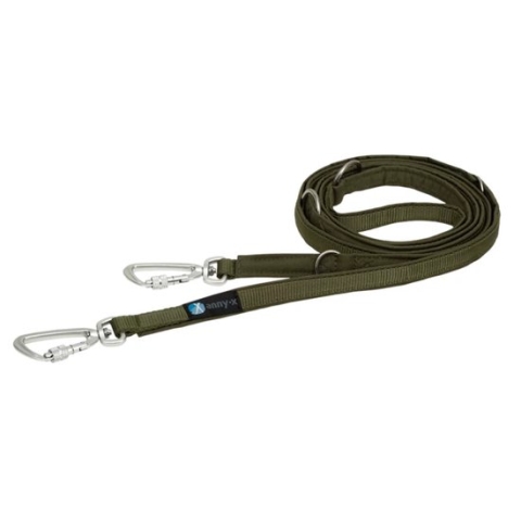 AnnyX verstelbare Hondenriem - SAFETY - Anti Ontsnapping - Olijfgroen - Lengte 3 meter - 2 cm breed - politielijn - Trainingslijn - My K9 - No Escape