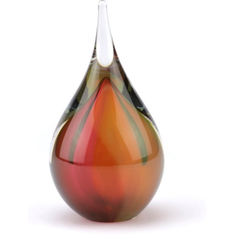 Urnencenter Druppel Mini Urn Kristalglas - Roze/Goudkleurig - Urn voor as - Gedenkartikel