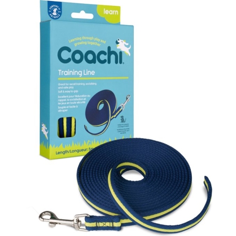 Coachi trainingslijn sleeplijn blauw - lime groen 5 meter