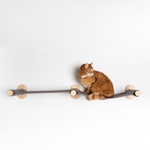 RHRQuality Wandmeubel Klimmuur Kat - Muur Brug (Grijs)