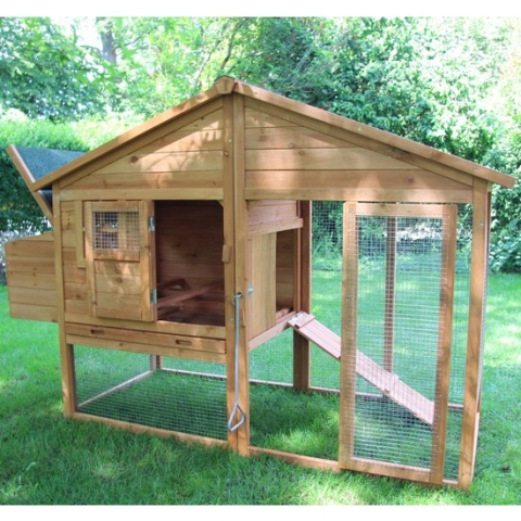 Kippenhok met Buitenren - Konijnenhok -Cavia Kooi - Caviakooi - 188 x 70.00 x 117 cm