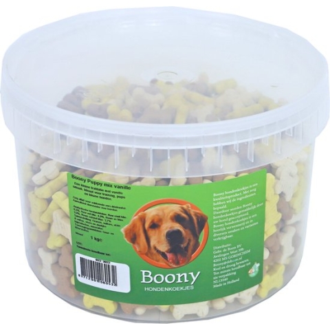 Boony hondenkoek puppy botjes mix vanille, emmer a 1000 gram