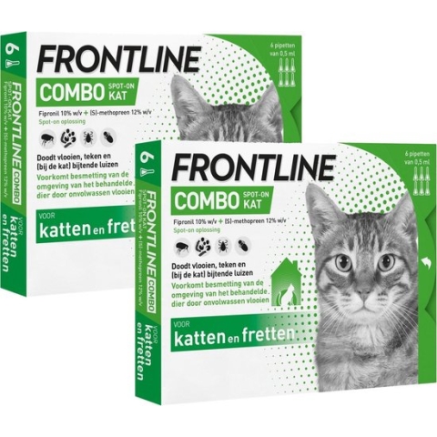 Frontline Combo Spot On Kat - Anti vlooien en tekenmiddel - 2 x 6 pip