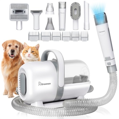 Groomzo Professionele 7-in-1 Hondentondeuse dikke vacht - Dierentondeuse - Zuigen & Trimmen - Complete Set - Fluisterstil - Katten & Honden Trimset - Incl. Videohandleiding