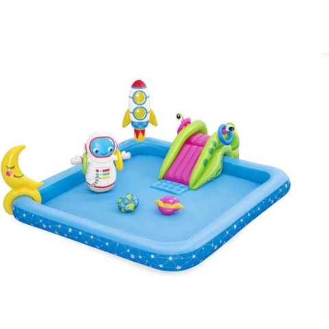 Zwembad - Water Speel Center - Kleine Astronaut - Play center Lil' Astronaut - Opblaasbare Glijbaan en Ruimtespellen - Vanaf 2 j
