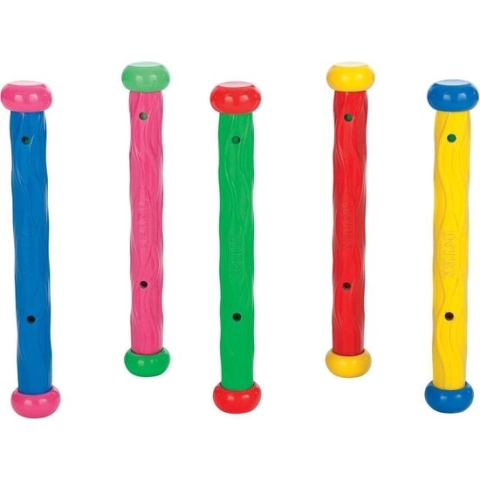 5x gekleurde duikstokjes - kunststof - duikspeelgoed