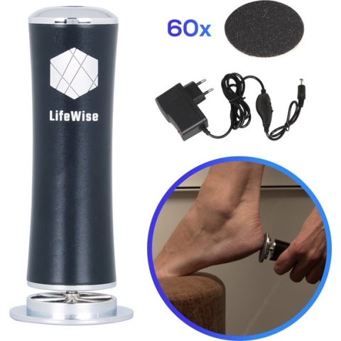 LifeWise Elektrische Eelt Verwijderaar - Voetvijl - 60 Vervangbare Schuurpads - Netstroom Adapter
