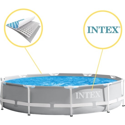 Intex Prism Frame Zwembad - Opzetzwembad - 366x76 cm - Inclusief Onderhoudspakket en Stofzuiger