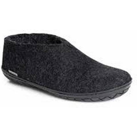 Glerups Warme Vilten Pantoffel Schoen Zwarte Rubber Zool