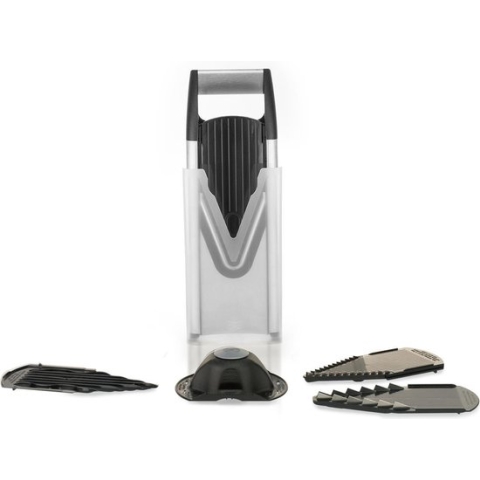 Börner Mandoline V6 Starter | 5-delige set | 5 snijdiktes | Geschikt als Frietsnijder | BPA-vrij en Roestvrij |Exclusive Line | Zwart