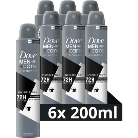 6x Dove Deodorant Men+ Care Invisible Dry 200 ml