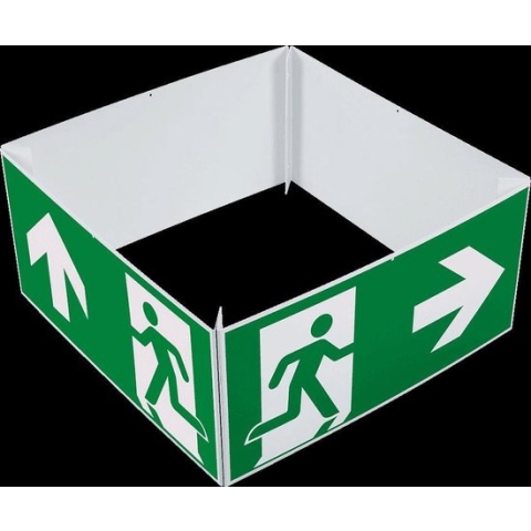 Nooduitgang kubus boven, rechts, links