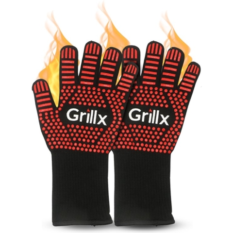 GrillX Hittebestendige Handschoenen - 2 stuks - Ovenwanten - BBQ Handschoenen tot 500°C - Ovenhandschoenen - Accesoires - Kamado