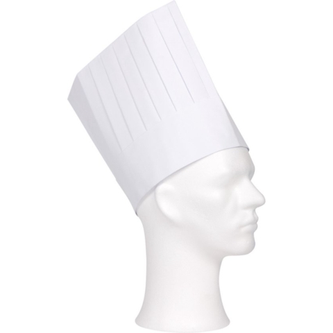 ComFort koksmuts - wit - papier - 19 cm - volwassenen - chef mutsen