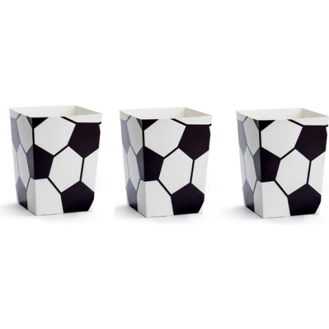 30x Popcorn bakjes voetbal thema 12 cm