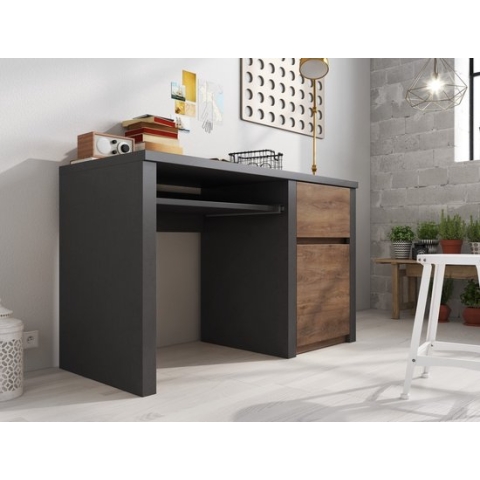 Meubella - Bureau Monaco - Eiken - Grijs