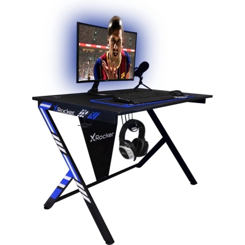 X Rocker Ocelot Gaming Bureau - Esports - Zwart - Carbon look