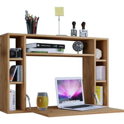 VCM Houten Opknoping Folding Desk Wand Desk Computer Tafel Lade Wandila Houten Opknoping Folding Desk Wand Desk Computer Tafel Lade Wandila