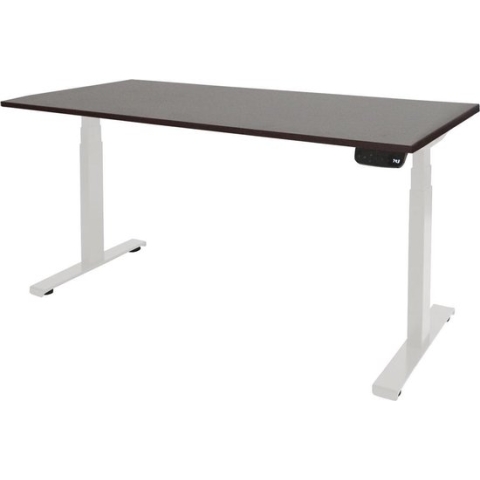 RoomForTheNew Bureau Heathrow plus-Desk - Zit sta Bureau - Zit sta Bureau Elektrisch - Gaming Bureau - Game Bureau - Verstelbaar Bureau - standing Desk--Logan eiken blad-Wit  onderstel- 140x80