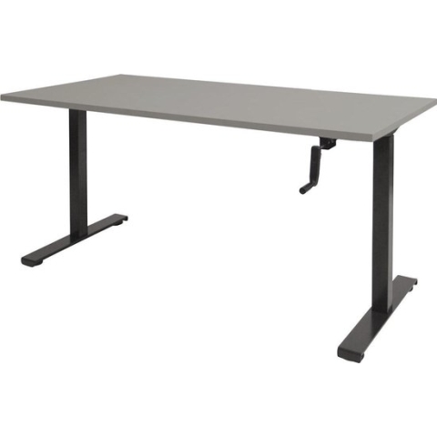 RoomForTheNew Bureau Heathrow Slinger-Desk - Zit sta Bureau - Zit sta Bureau Elektrisch - Gaming Bureau - Game Bureau - Verstelbaar Bureau - standing Desk - slinger bureau--Grijs blad-Zwart  onderstel- 180x80