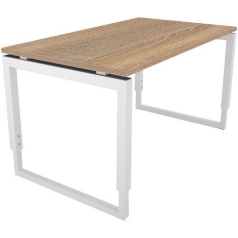 Offeco Bureau Harlow - Bureau - Bureautafel - Vergadertafel - Gaming bureau - Game bureau - Computertafel - Desk - Bureau Wit - Verstelbaar bureau - Gaming Desk - Bureau tafel - Bureau verstelbaar -  Midden eiken  - 200x80cm-- blad-  onderstel- x80